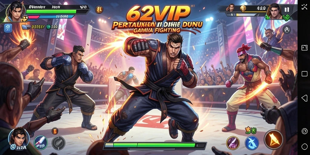Screenshot gameplay 62VIP yang menunjukkan aksi pertarungan mendebarkan.