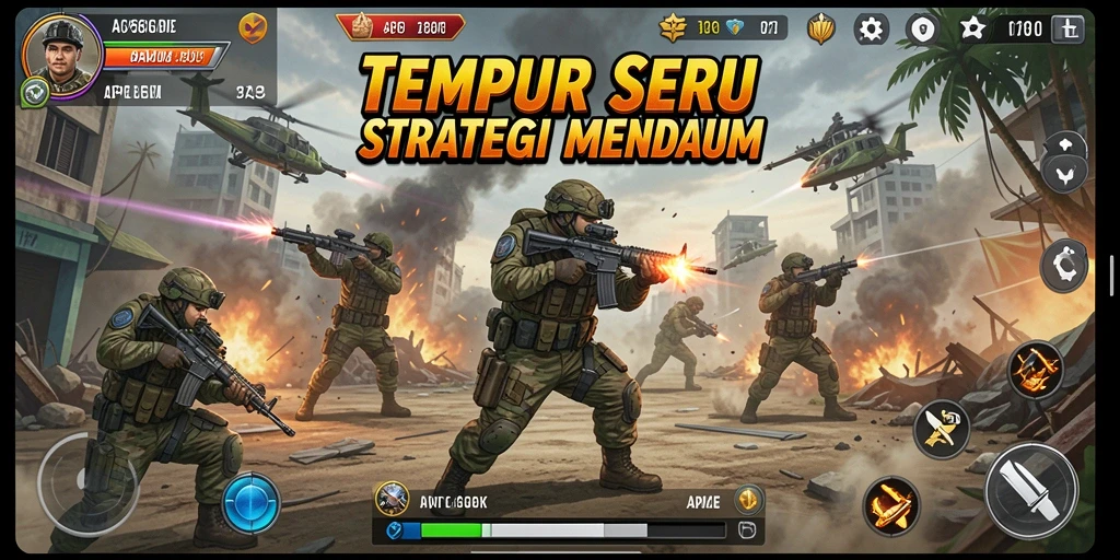 Screenshot menampilkan gameplay seru dari API288 dengan aksi tembak-menembak.