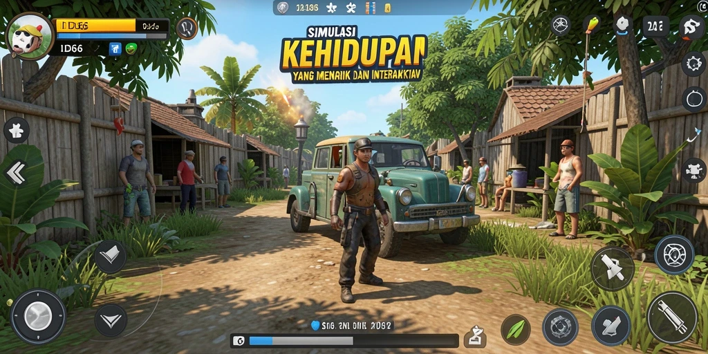 Screenshot gameplay ID66 yang menampilkan aksi simulasi kehidupan interaktif.