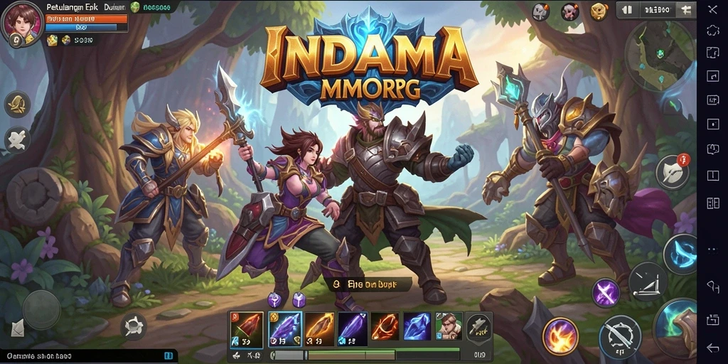Tampilan gameplay INDAAA yang seru dalam dunia MMORPG.