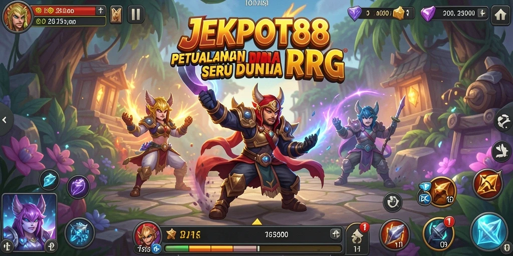 Tampilan gameplay RPG menakjubkan dari JEKPOT88 dengan karakter dan lingkungan yang hidup.