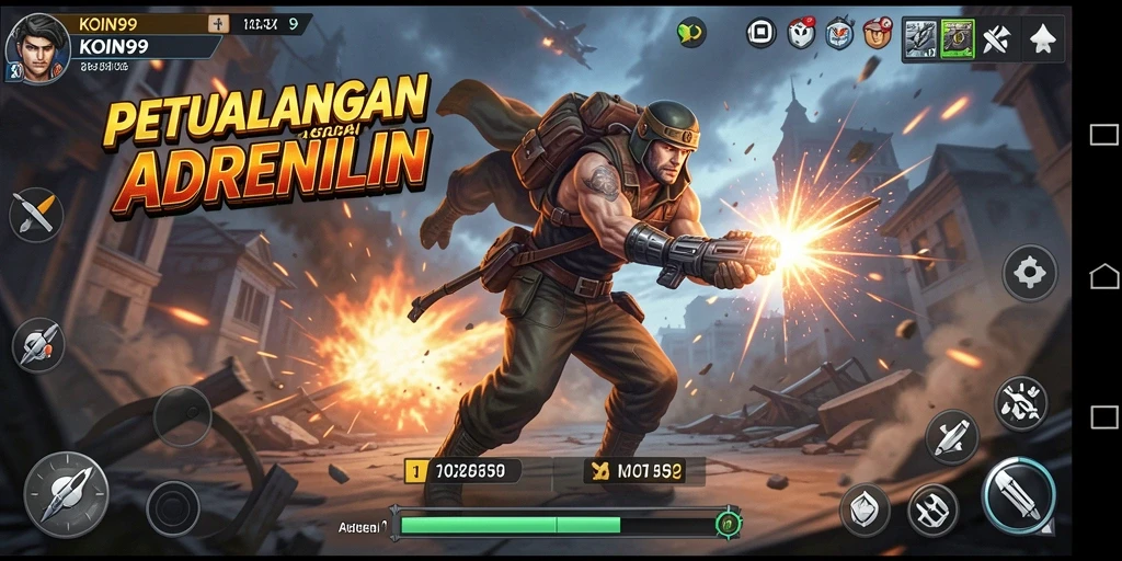 Tampak aksi seru dalam gameplay KOIN99 yang mendebarkan.