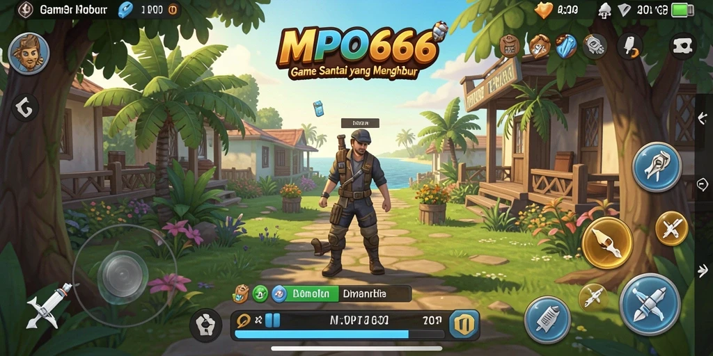 Screenshot MPO666 menampilkan gameplay yang santai dan penuh warna.