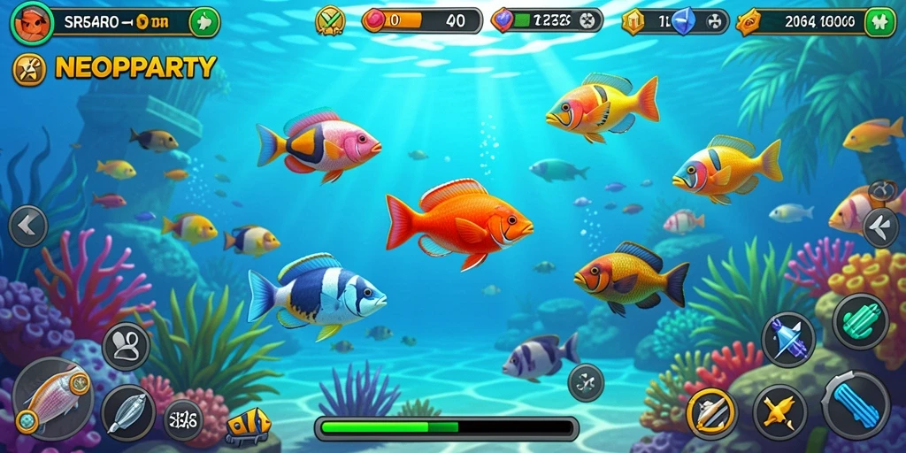 Screenshot gameplay menampilkan aksi tembak ikan yang seru.