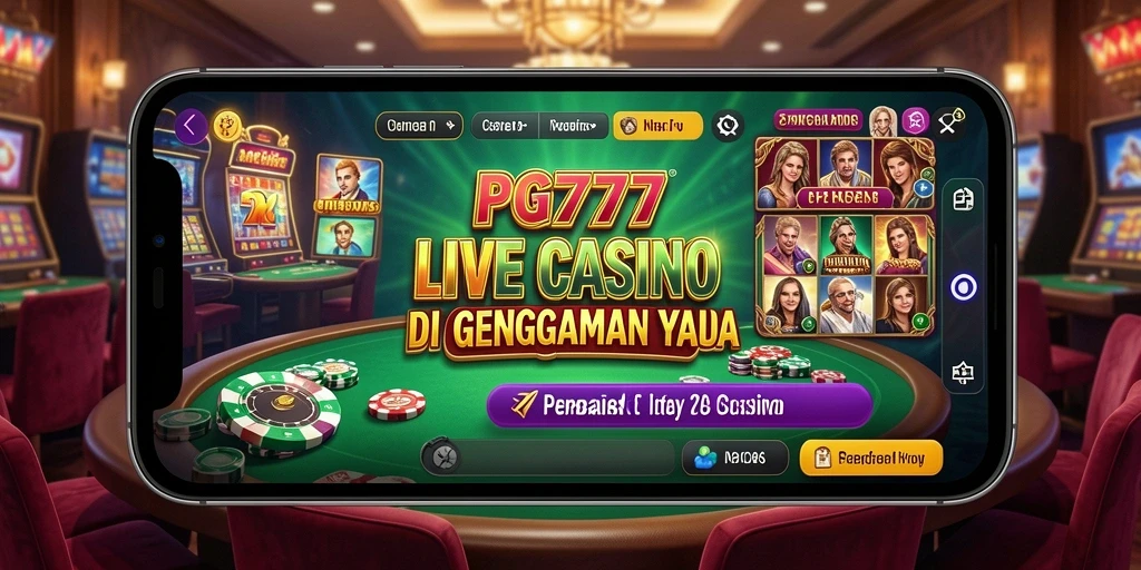 Tampilan gameplay Live Casino yang interaktif dan mendebarkan di PG777.