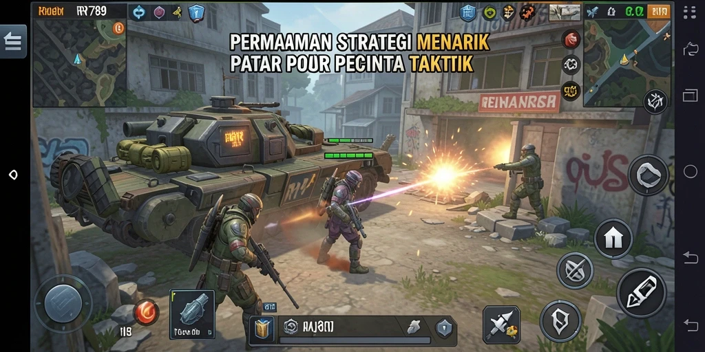 Tampilan gameplay mendebarkan di RR789 dengan pertempuran strategi.