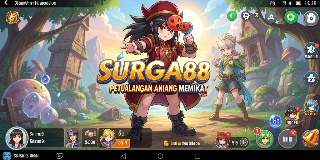 Tampilan screenshot SURGA88 menampilkan aksi karakter anime dalam pertempuran yang intens.