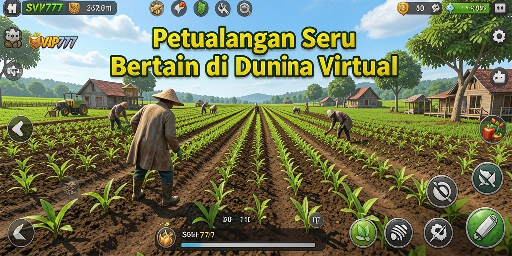 Tampilan gameplay SVIP777 dengan aktivitas bertani yang menyenangkan.