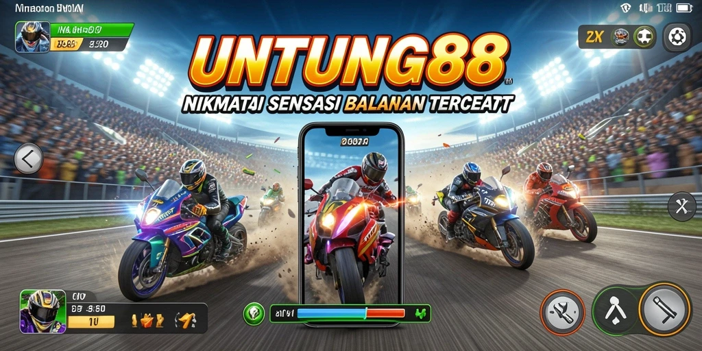 Gameplay seru UNTUNG88 dengan balapan mendebarkan di lintasan.